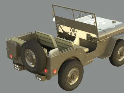 Military Jeep Low-poly 3D model purchase