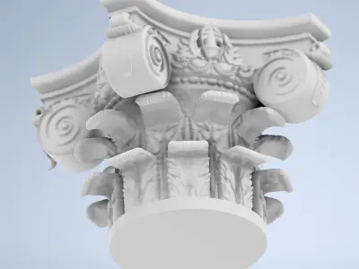 Corinthian Capital  Ultra Realistic 3D Model for Architecture  3D print model