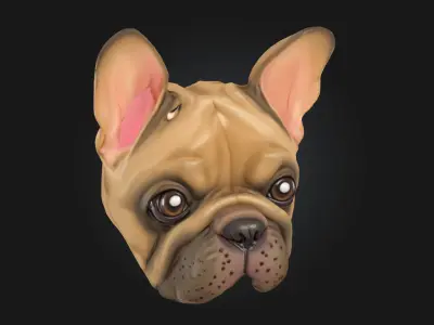 Bulldog Bliss  Relaxed Dog Character Model for Cozy 3D model