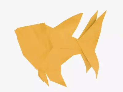 Origami Gold Fish Low-poly 3D model