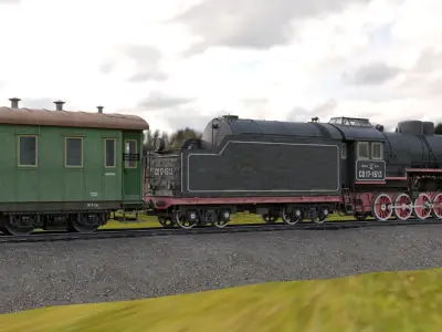 locomotive SO17 Low-poly 3D model