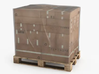 Cardboard Pallet Low-poly 3D model