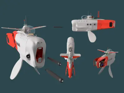 Fantasy flying submarine for rabbits 3D model