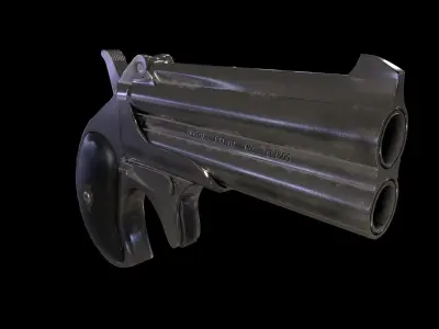 Remington Double Derringer Model 95 Low-poly 3D model