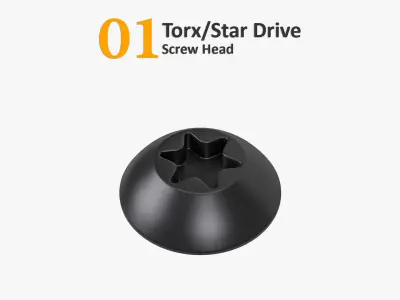 Screw Heads Collection 2 Low-poly 3D model