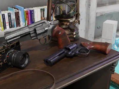 Colt-Python Revolver FBX-2048px Low-poly 3D model