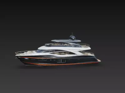 Luxury Black Super Yacht 3D print model