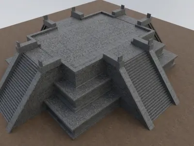 Mayan Temple Low-poly 3D model order