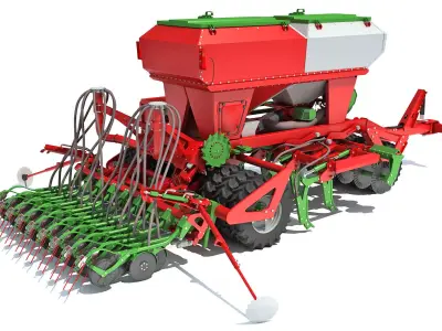 Trailed Planter Seeder 3D model