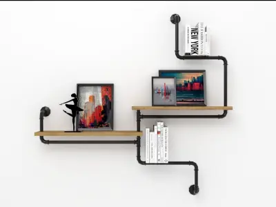 Industrial shelves 3D model