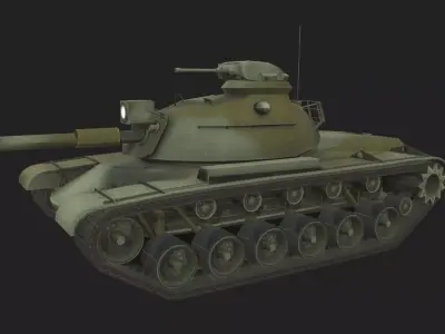 Tank M48 Patton Low-poly 3D model