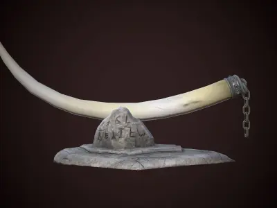 Idol horn Free low-poly 3D model