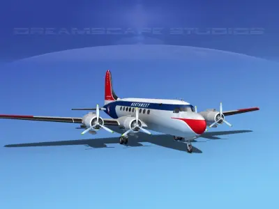 Douglas DC-4 Northwest Airlines 3D model