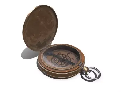 Old Vintage Pocket Compass Low-poly PBR Low-poly 3D model