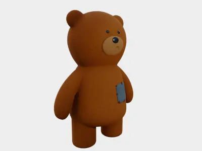 Toy Bear with PBR material Low poly Low-poly 3D model