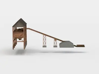 Rock crusher Low-poly 3D model