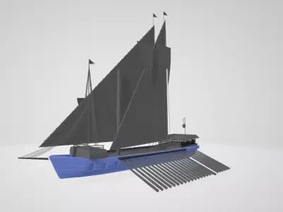 Ottoman Ship Low-poly 3D model