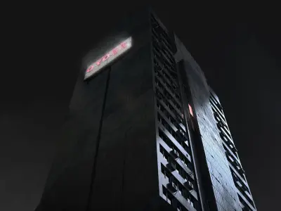 Brutalist Scifi Future Building 07 3D model