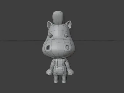 Cute Horse 3D Illustration 3D model buy