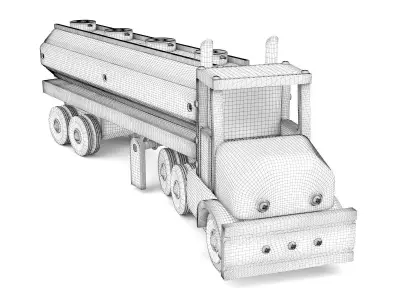 Wooden toy truck 28 3D model