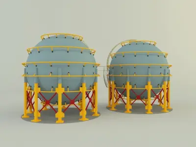 round gas tank 3D model