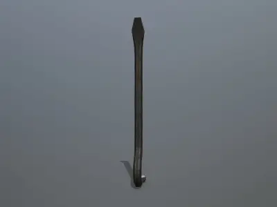 Crowbar long metal stick Low-poly 3D model