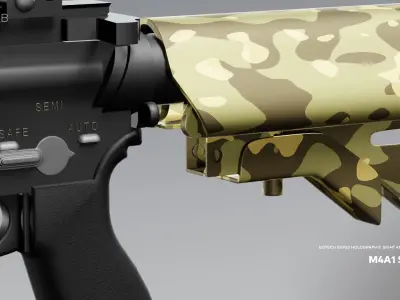 M4A1 SOPMOD Rifle with EOTech G33 Combo 3D model