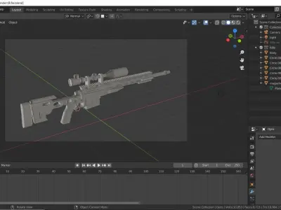 Rifle sniper Free 3D model