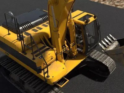 Excavator Low-poly 3D model Low-poly