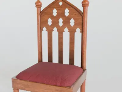 Medieval chair 3d model  Free low-poly 3D model