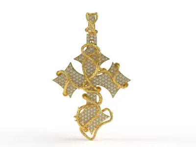 Cross Diamond Pendant 3D print model