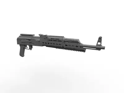 Modular handguard TRAX1  TRAX2 Low-poly 3D model