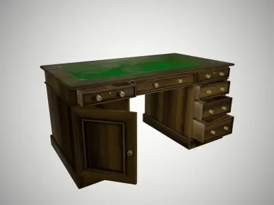 Antique desk Low-poly 3D model