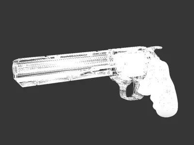 revolver Low-poly 3D model 10