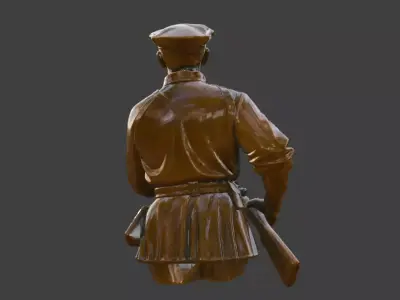 Military sculpture warrior military battle war hero soldier 3D print model purchase