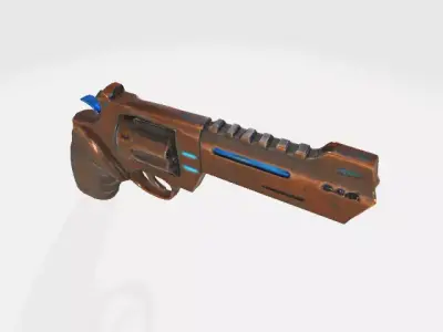 Steampunk Revolver Low-poly 3D model buy