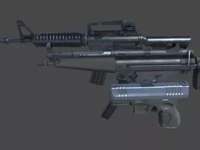 Weapons Pack Low-poly 3D model