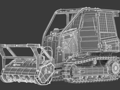 CAT Small Dozers D1 Mulcher 3D model