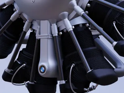 B M W 132A RADIAL AIRCRAFT ENGINE 3D model