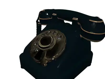 Vintage Rotary Phone 3D Model Low-poly 3D model