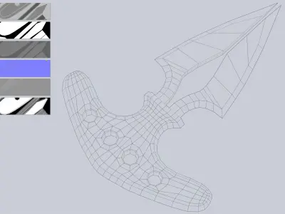 Punch dagger Low-poly 3D model