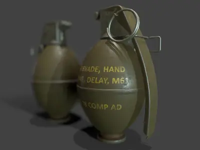 M61 Grenade Lowpoly Low-poly 3D model
