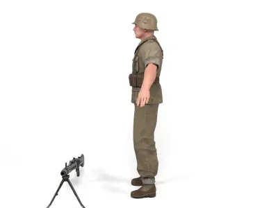 German Soldier 4 - Afrika Korps Low-poly 3D model