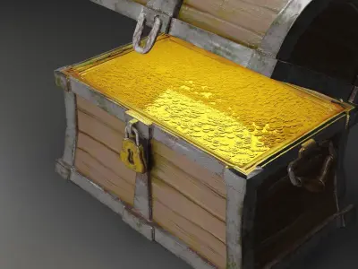 Treasure Chest Low-poly 3D model