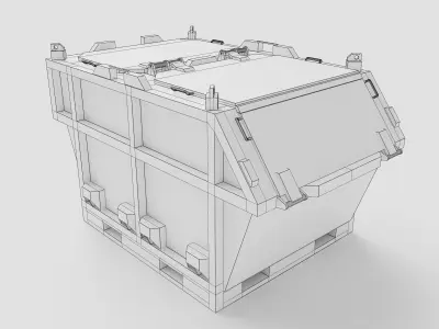 Closed Offshore Waste Skip 3D model