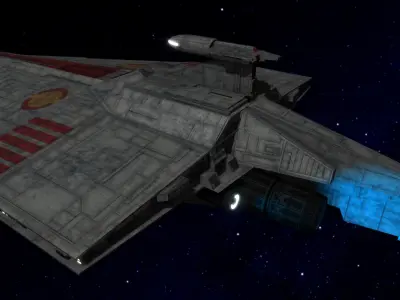 STAR WARS - ACCLAMATOR CLASS ASSAULT SHIP Low-poly 3D model