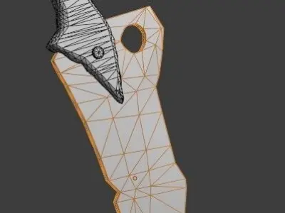 Gilded knife low-poly 3D model Low-poly 3D model