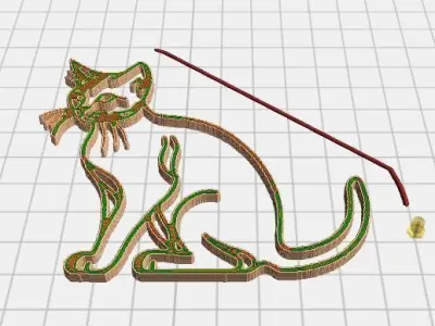 cat silhouettes for decoration Free 3D print model