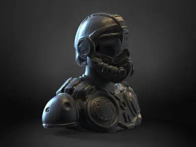 Gears of War Soldier Bust 3D print model