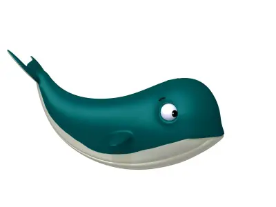 Whale Cartoon 3D model buy